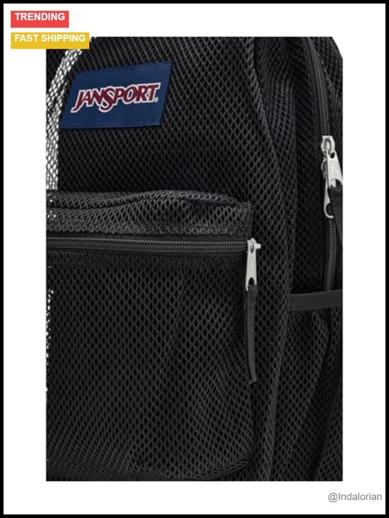 Large Semi-Transparent Mesh Backpack with Laptop Sleeve, Padded Back Panel